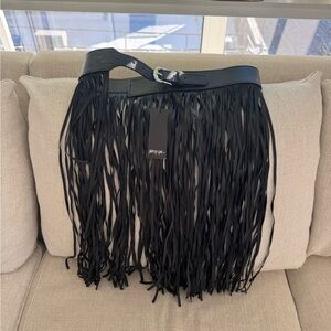 Nasty Gal Black Fringe Belt